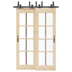 Sliding Door Hardware Kit Steel Black 152.5 cm 4