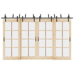 Sliding Door Hardware Kit Steel Black 183 cm 8