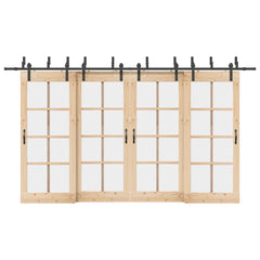 Sliding Door Hardware Kit Steel Black 200 cm 8