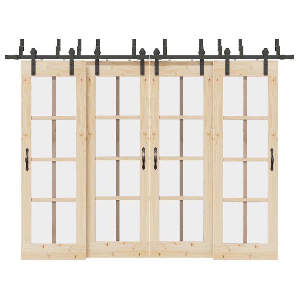 Sliding Door Hardware Kit Steel Black 152.5 cm 8