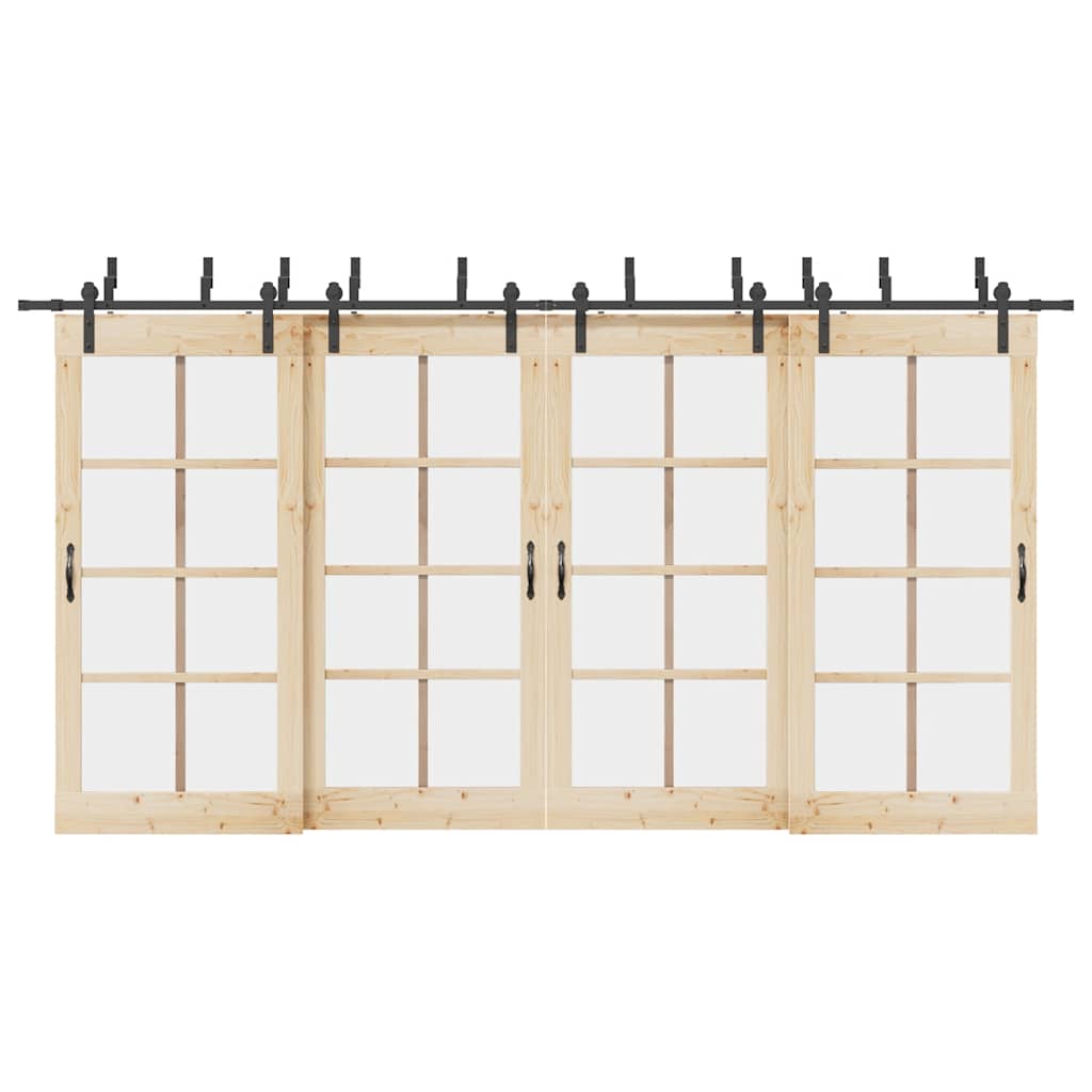 Sliding Door Hardware Kit Steel Black 213.5 cm 8