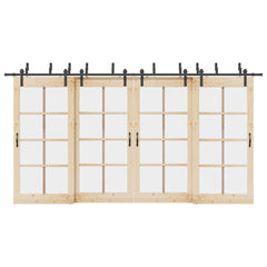 Sliding Door Hardware Kit Steel Black 213.5 cm 8
