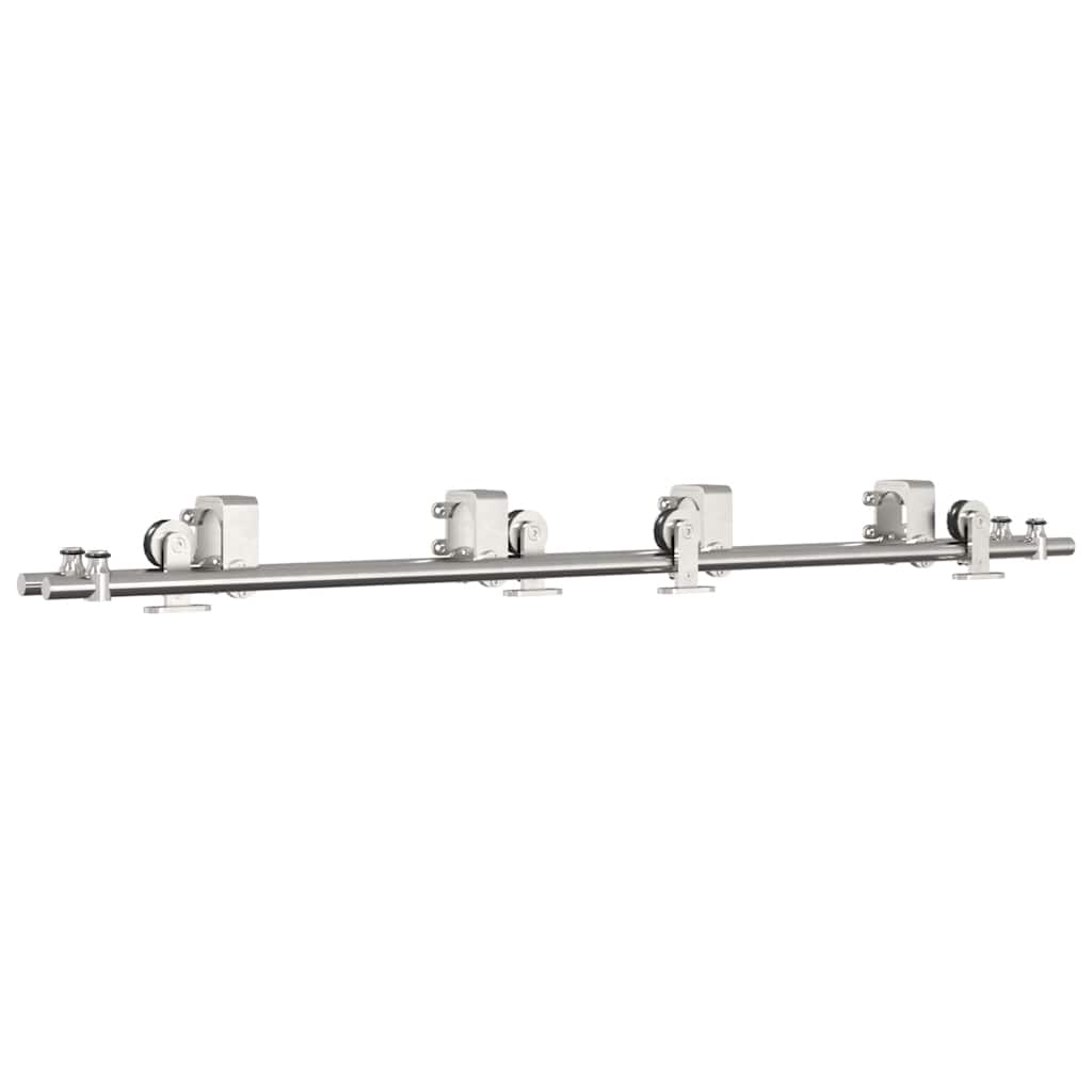 Sliding Door Hardware Kit Stainless Steel Silver 183 cm