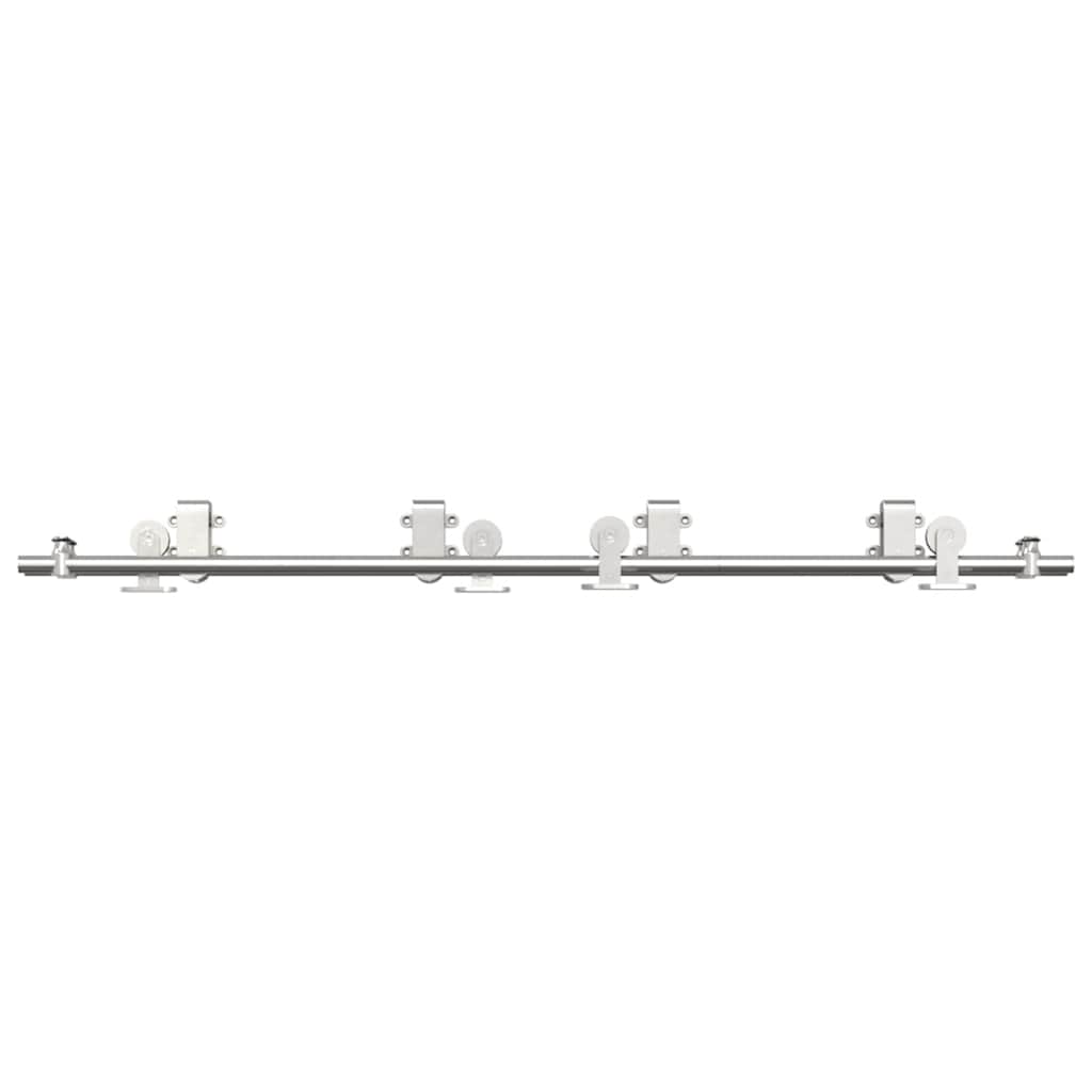 Sliding Door Hardware Kit Stainless Steel Silver 183 cm