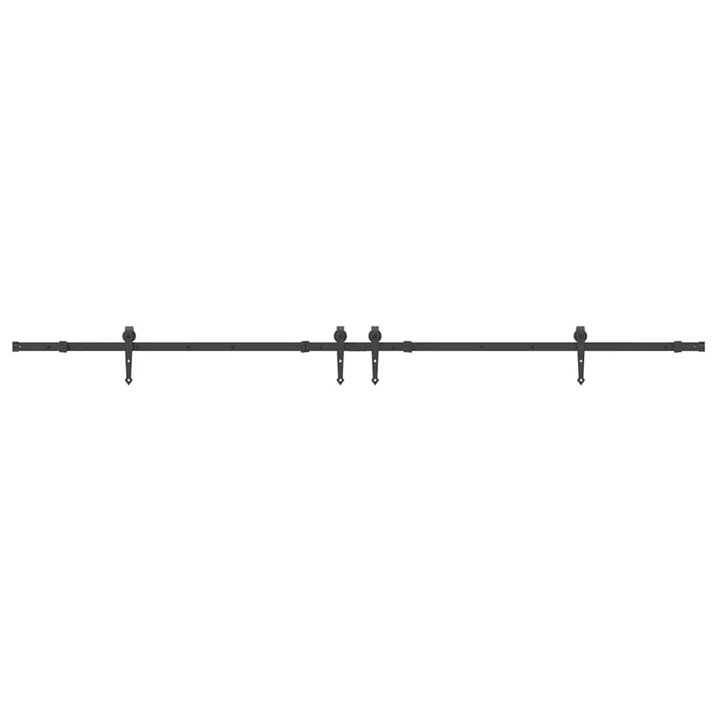 Sliding Door Hardware Kit 305 cm Steel Black 152.5 cm