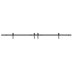 Sliding Door Hardware Kit 305 cm Steel Black 152.5 cm