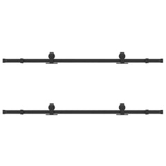 Sliding Door Hardware Kit 366 cm Steel Black 183 cm