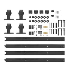 Sliding Door Hardware Kit 366 cm Steel Black 183 cm