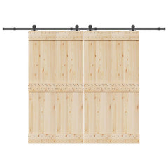 Sliding Door Hardware Kit 366 cm Steel Black 152.5 cm