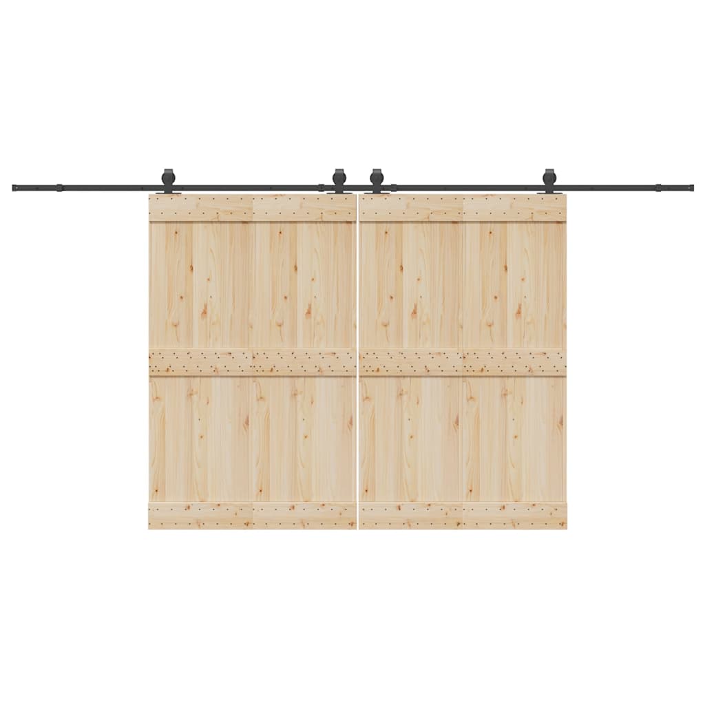 Sliding Door Hardware Kit 366 cm Steel Black 213 cm