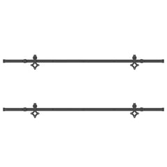 Sliding Door Hardware Kit 305 cm Steel Black 213.5 cm