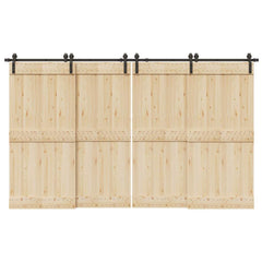 Sliding Door Hardware Kit 366 cm Steel Black 183 cm