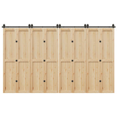 Sliding Door Hardware Kit 366 cm Steel Black 183 cm