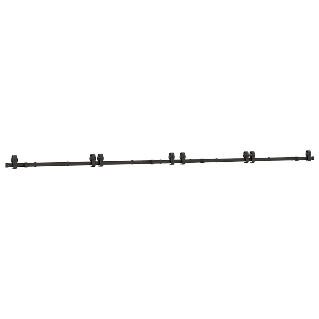 Sliding Door Hardware Kit 366 cm Steel Black 200 cm