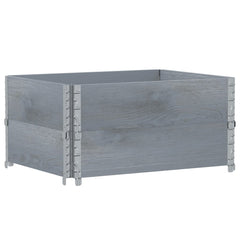 Pallet Collars Solid Wood Pine 2 Grey 80 cm 60 cm