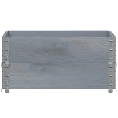 Pallet Collars Solid Wood Pine 2 Grey 80 cm 60 cm