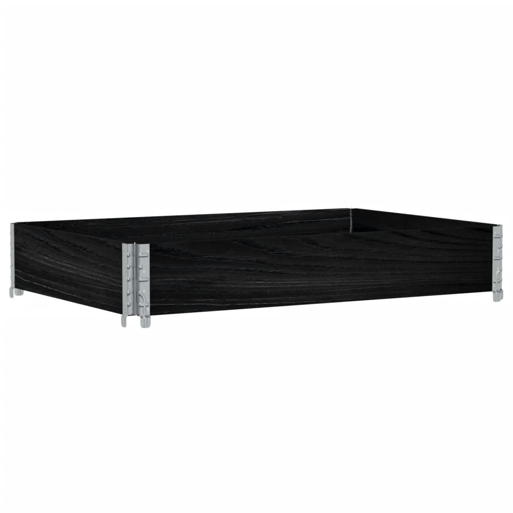 vidaXL Pallet Collar Black 120x80 cm Solid Wood Pine 2