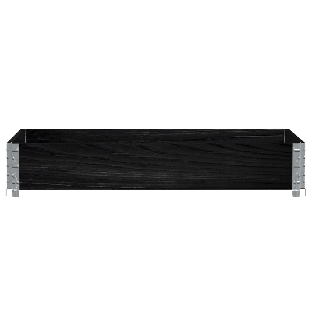 vidaXL Pallet Collar Black 120x80 cm Solid Wood Pine 3