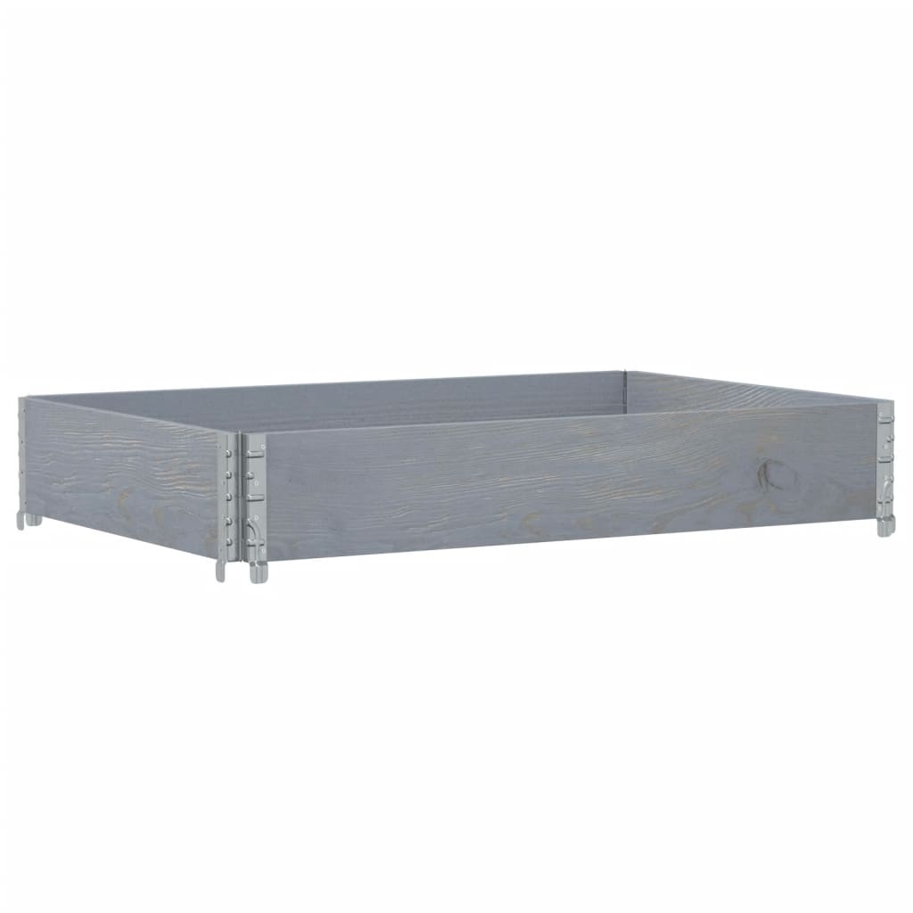 vidaXL Pallet Collar Grey 120x80 cm Solid Wood Pine 2