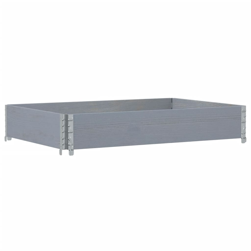 vidaXL Pallet Collar Grey 120x80 cm Solid Wood Pine 4
