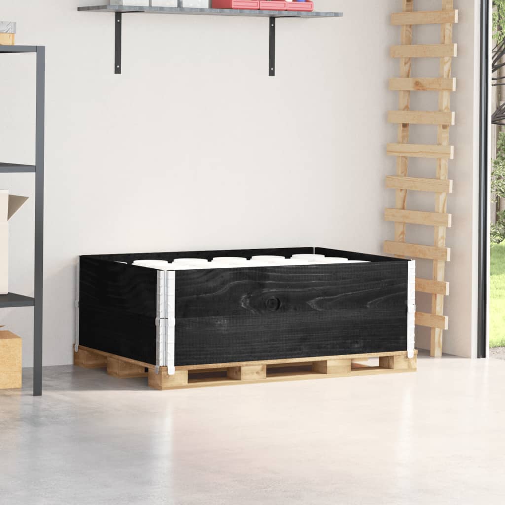 vidaXL Pallet Collars Solid Wood Pine 2 pcs Black