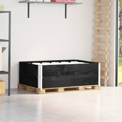 vidaXL Pallet Collars Solid Wood Pine 2 pcs Black
