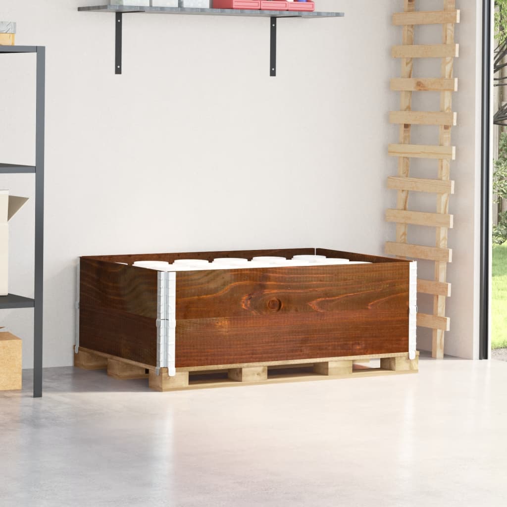 Pallet Collars Brown Solid Wood Pine 2 pcs Dark Brown 120 cm 80 cm