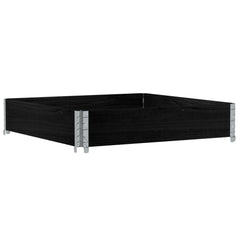 vidaXL Pallet Collar Black 100x100 cm Solid Wood Pine 2
