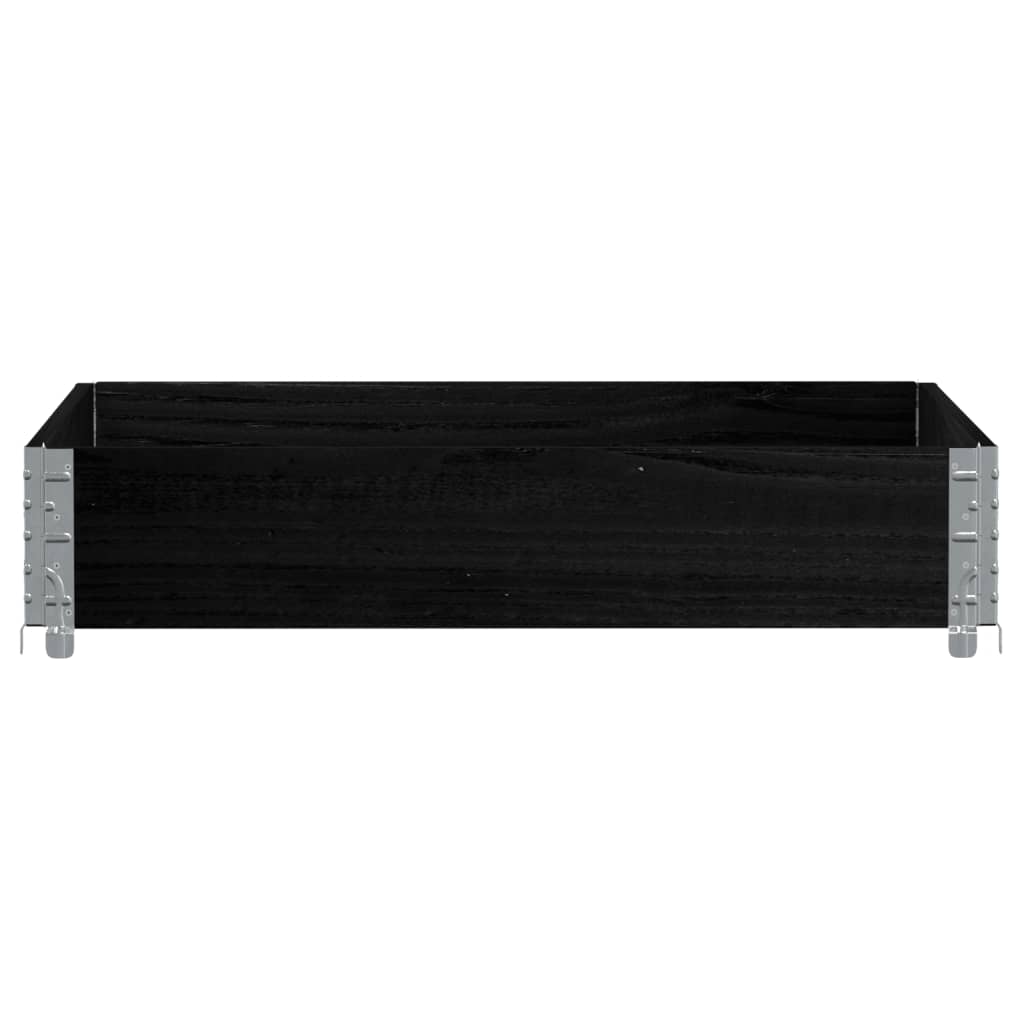 vidaXL Pallet Collar Black 100x100 cm Solid Wood Pine 3