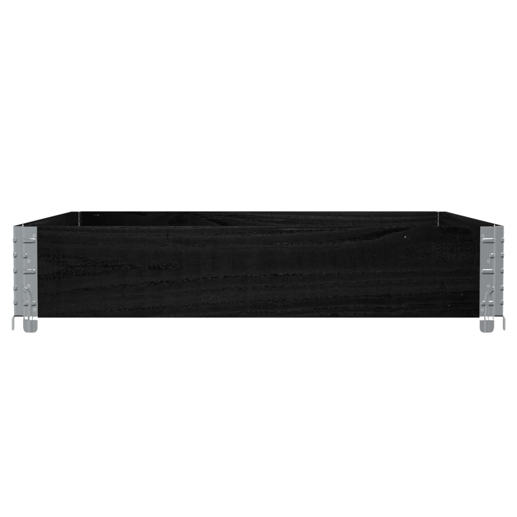 vidaXL Pallet Collar Black 100x100 cm Solid Wood Pine 4