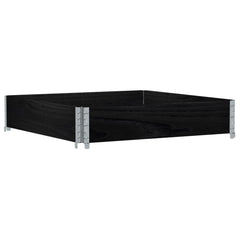 vidaXL Pallet Collar Black 100x100 cm Solid Wood Pine 5