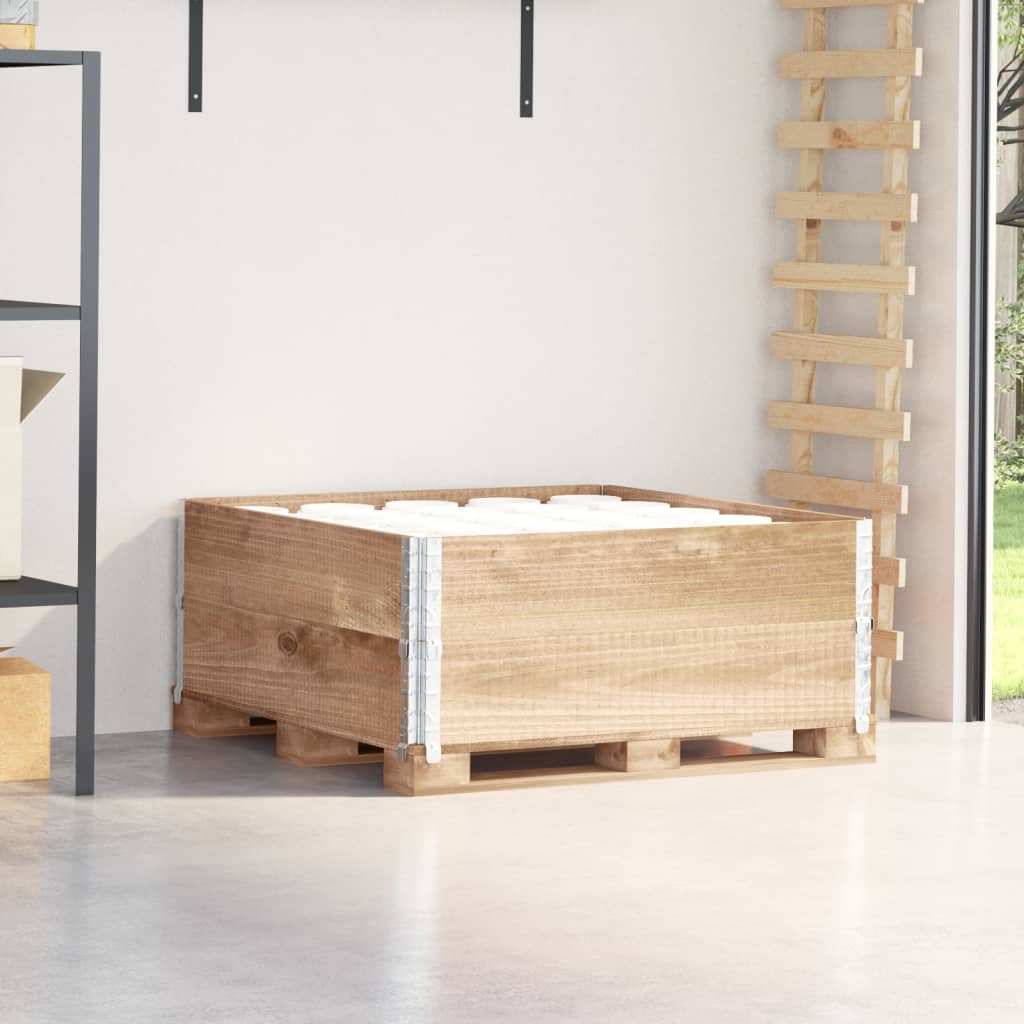 vidaXL Pallet Collars Solid Wood Pine 2 pcs Natural