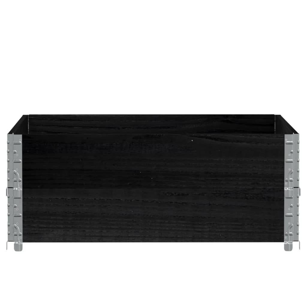 Pallet Collars Solid Wood Pine 2 Black 100 cm 100 cm