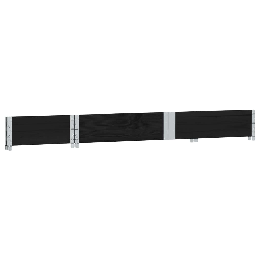 vidaXL Pallet Collar Black 150x50 cm Solid Wood Pine 4