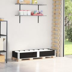 vidaXL Pallet Collar Black 150x50 cm Solid Wood Pine 1