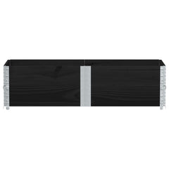 vidaXL Pallet Collars 2 pcs Black 150x50 cm Solid Wood Pine 3