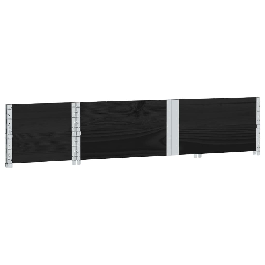 vidaXL Pallet Collars 2 pcs Black 150x50 cm Solid Wood Pine 4
