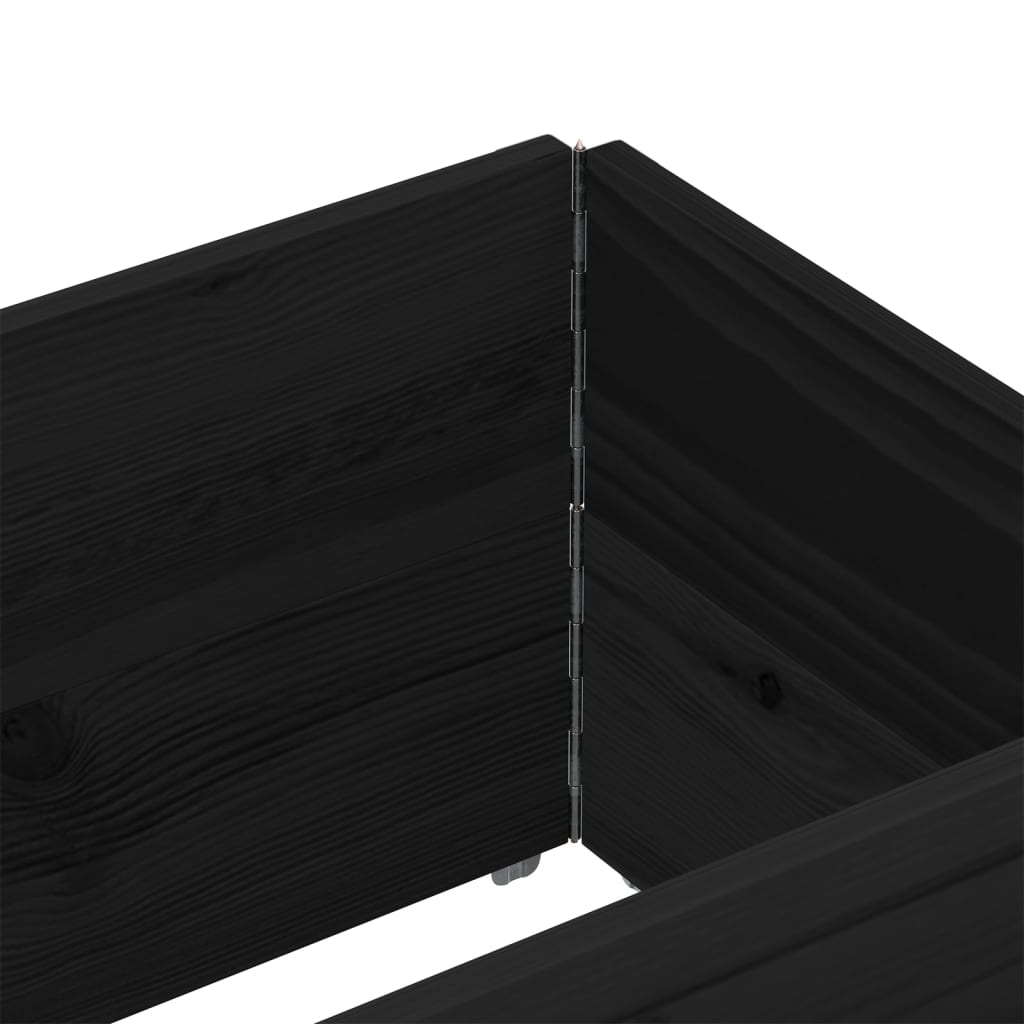 vidaXL Pallet Collars 2 pcs Black 150x50 cm Solid Wood Pine 5