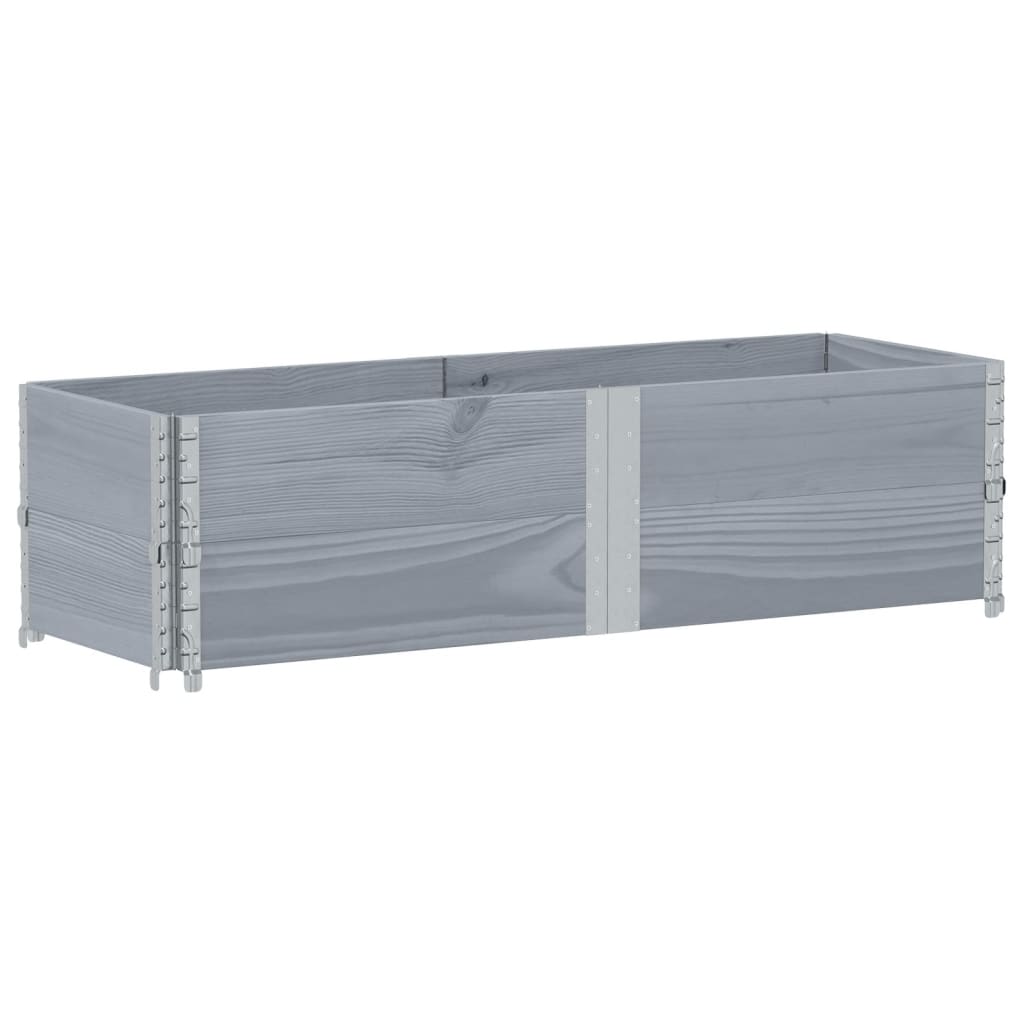 Pallet Collars Solid Wood Pine 2 Grey 150 cm 50 cm