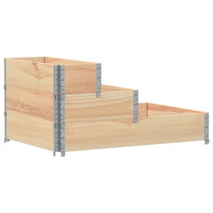 3-Tier Raised Bed 120x80 cm Solid Wood Pine Natural 120 x 80 cm (80 x 30 cm)