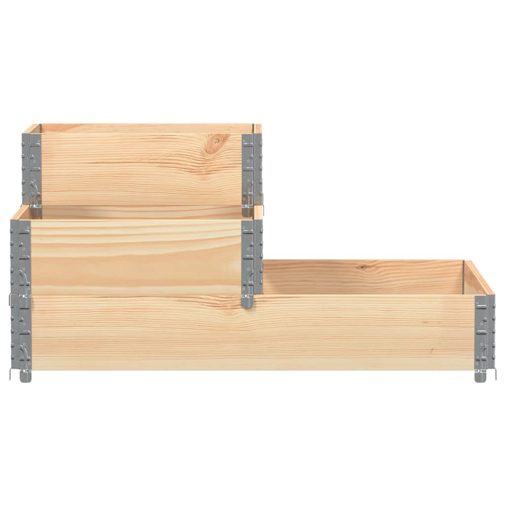 3-Tier Raised Bed 120x80 cm Solid Wood Pine Natural 120 x 80 cm (60 x 40 cm)