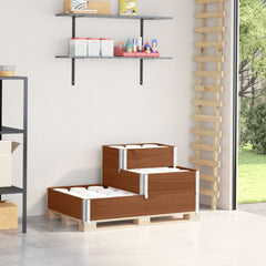vidaXL 3-Tier Raised Bed Brown 120x80 cm Solid Wood Pine 1