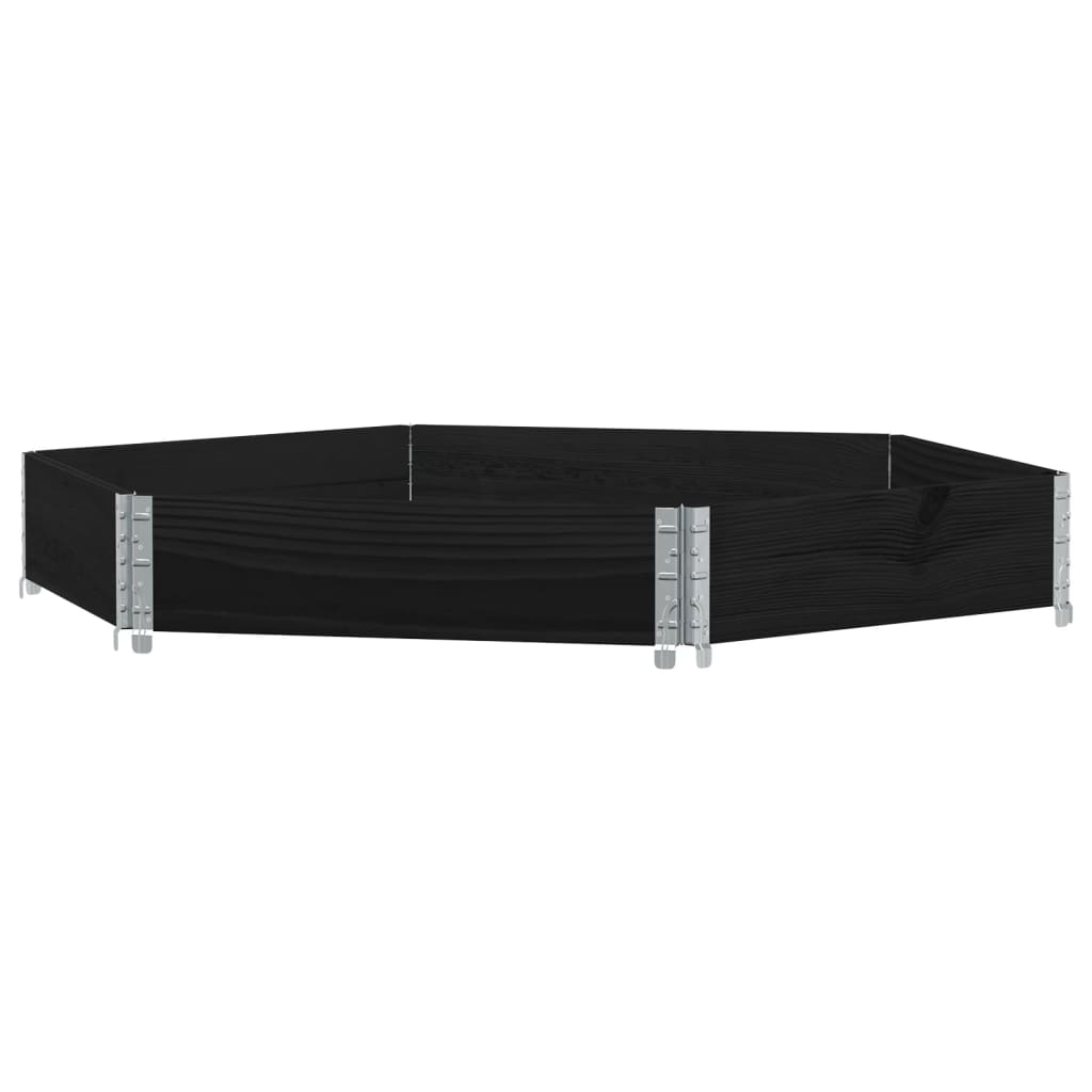 vidaXL Raised Bed Hexagon Black 160x160 cm Solid Wood Pine 2