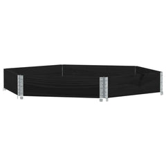 vidaXL Raised Bed Hexagon Black 160x160 cm Solid Wood Pine 2