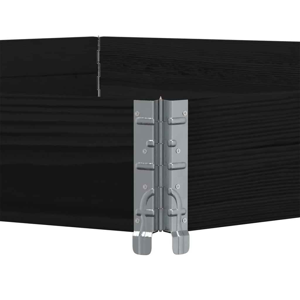 vidaXL Raised Bed Hexagon Black 160x160 cm Solid Wood Pine 6