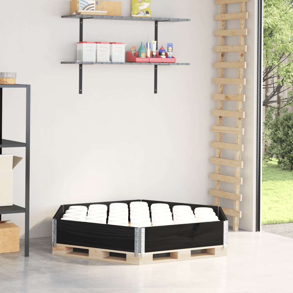 vidaXL Raised Bed Hexagon Black 160x160 cm Solid Wood Pine 1