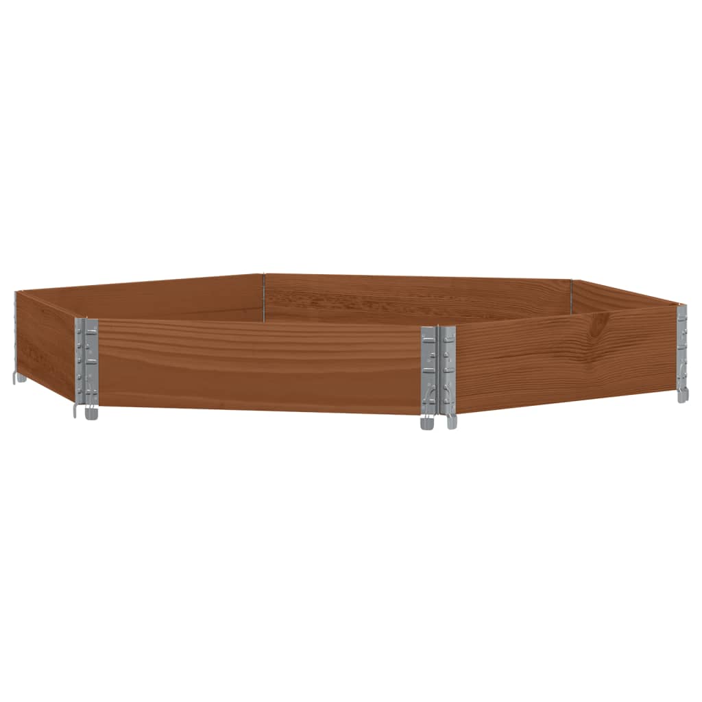 vidaXL Raised Bed Hexagon Brown 160x160 cm Solid Wood Pine 2