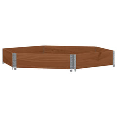 vidaXL Raised Bed Hexagon Brown 160x160 cm Solid Wood Pine 2