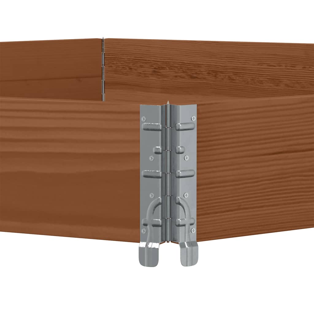 vidaXL Raised Bed Hexagon Brown 160x160 cm Solid Wood Pine 6