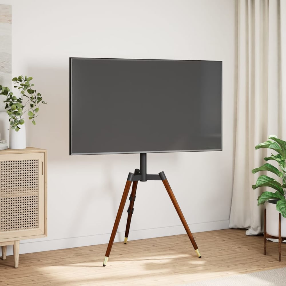 TV Tripod Stand for 37-65 Inch Screen Max VESA 400x400 mm 40 kg Black and dark walnut spray with 3 legs
